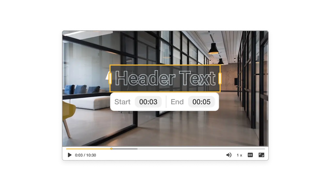 Video text animation allows you to add text anywhere on the screen and choose between static or animated movement for engagement.